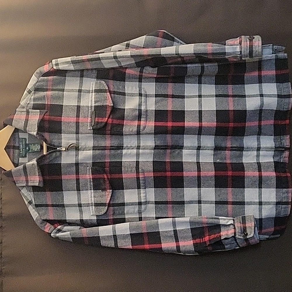 Lauren Ralph Lauren Flannel Zip-Up Long-Sleeve Shirt (M)